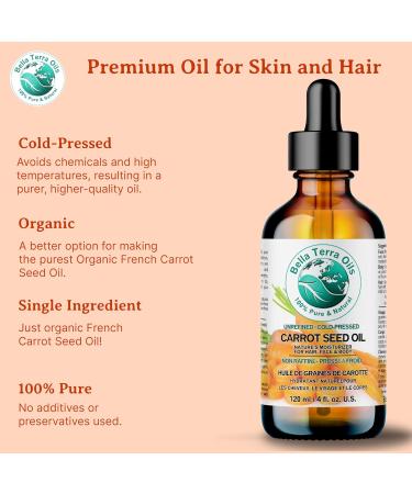 Pure Carrot Seed Oil 236 ml Rich in Vitamins Rejuvenating Hydrating Perfect for Hair & Skin Bella Terra Oils  - Buy Online on GoSupps.com