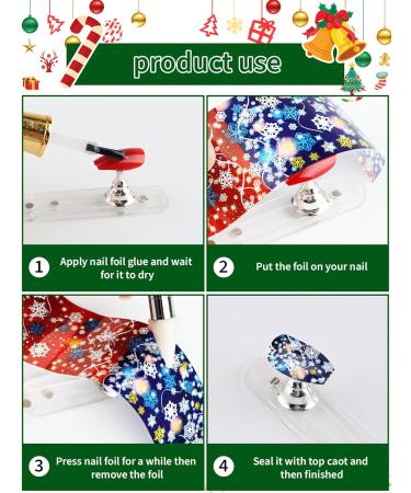 EBANKU 40 Sheets Christmas Nail Foil Transfer Sticker Rainbow Snowflake Nail Decals Holographic Starry Sky Nail Art Stickers Acrylic DIY Nail Decoration - Buy Online on GoSupps.com