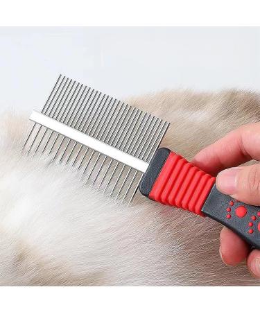 Deshedding Tool & Pet Grooming Professional Metal Shedding Brush Pet Cat Dog Grooming Comb Trimmer Tool Double Sided Fur Rake Tool - Buy Online on GoSupps.com