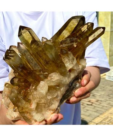 8LB Natural Citrine Cluster Specimen Quartz Crystal Suitable for Home ERTEYIN - Buy Online on GoSupps.com