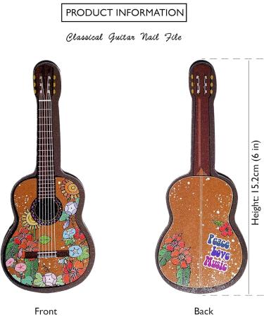 2 Styles Guitar Shaped Nail Files (Pack of 4) - Double-Sided Emery Board 6 inches - Buy Online on GoSupps.com