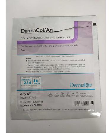 Dermacol Ag Silver Collagen Dressing 2x2 - 10 Count (Pack of 10) by Dermarite Industries - Buy Online on GoSupps.com