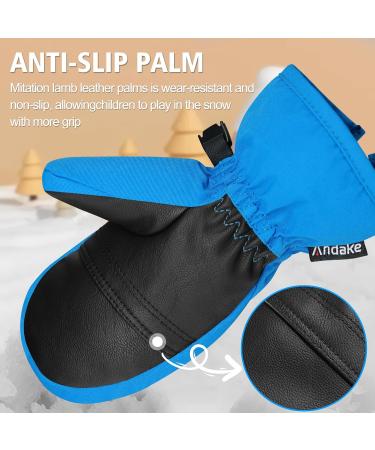 Andake Children's Winter Gloves | Waterproof & Windproof Skiing Gloves for Kids | Boys & Girls Blue XXXS | Warm Outdoor Activities - Buy Online on GoSupps.com
