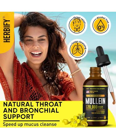 Mullein Drops - Lung Cleanse & Immune Support - Made in USA - 4 Oz - Herbal Respiratory Supplement - Buy Online on GoSupps.com