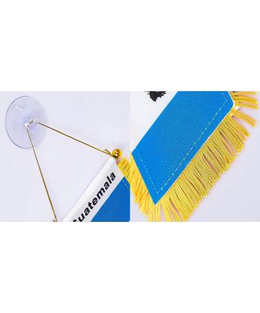 Guatemala Flag Mini Car Window Hanging Decoration | 3x5 Inch Rearview Mirror Flag with Suction Cup - Buy Online on GoSupps.com