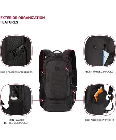 SwissGear 3598 Narrow Daypack Backpack - Black Ballistic (18-Inch) | Lightweight & Durable - Buy Online on GoSupps.com