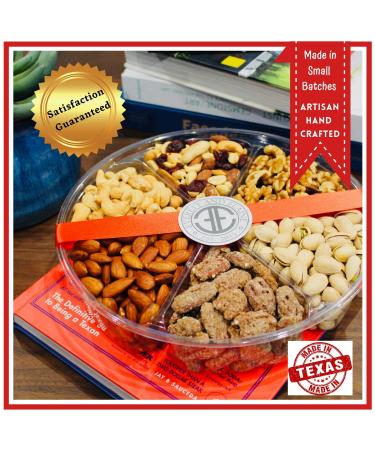 Gourmet Holiday Nuts Gift Basket - 6 Varieties of Roasted and Candied Nuts - 28.5oz Tray - Food Gift - Buy Online on GoSupps.com