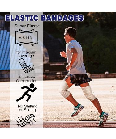 24 Pack Elastic Compression Bandage Wrap Set for Sports and Medical Recovery - Buy Online on GoSupps.com