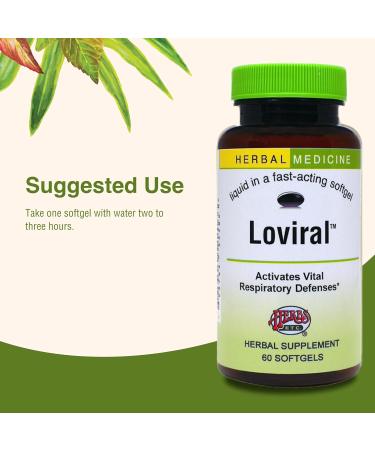 Herbs Etc. Loviral - Lung Health Supplement for Respiratory Defense & Support - Herbal Supplement with Lomatium Pelargonium & OSHA - Gluten-Free - 60 Softgels (60 Servings) - Buy Online on GoSupps.com