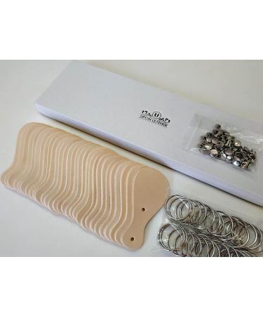 Upon Leather 30 Pack Key Fob Kits - Vegetable Tanned Tooling Leather | DIY Key Rings & Rivets | Easy to Tool, Carve, Engrave, Paint, Dye or Stamp - Buy Online on GoSupps.com