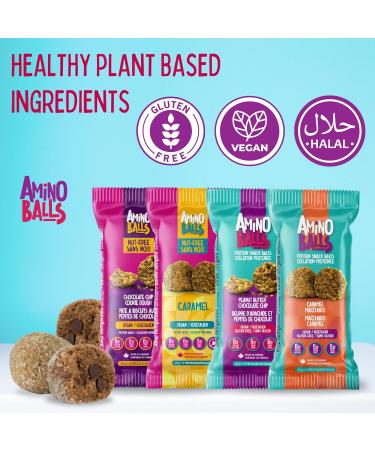 Amino Balls High Protein Balls Variety Pack | 12pcs (3 Box) | Gluten Free Plant Based Vegan Protein Snacks | Perfect for On-the-Go Energy and Satisfying Cravings without the Guilt Variety Pack 3 Boxes (12 each) - Buy Online on GoSupps.com