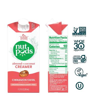 Nutpods Cinnamon Swirl Dairy-Free Creamer 3-Pack | Unsweetened, Vegan, Whole30, Gluten-Free - Buy Online on GoSupps.com