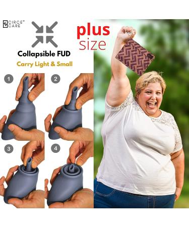 CIRCE CARE SuAmiga Female Urination Device Collapsible Female Urinal Portable Reusable Urinal for Women to Pee Standing Up Women Pee Funnel for Travel  Camping  Hiking  Outdoor (Soft Firm Plus Size) 2ndGenPlus-size/DenimGray - Buy Online on GoSupps.com