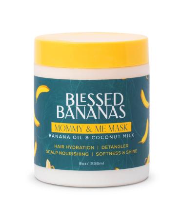 Blessed Bananas - Mommy & Me Mask - 8oz Banana Oil & Coconut Milk- Hair Hydration Scalp Nourishing Detangler Softness & Shine - 1 Count