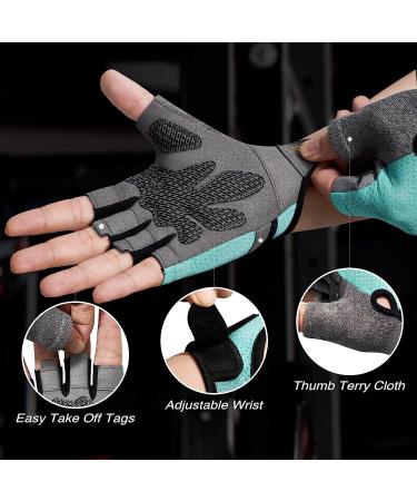 Glofit Anti-Slip Workout Gloves for Women and Men - Padded Palm, Fingerless Design - Ideal for Weightlifting, Fitness, Cycling - Blue, Medium - Buy Online on GoSupps.com