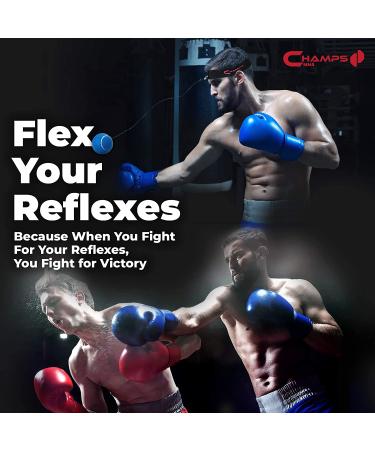 CHAMPS MMA Boxing Reflex Ball Set - Improve Reaction Speed and Hand Eye Coordination at Home - Buy Online on GoSupps.com