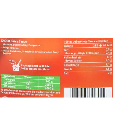 Knorr Curry Sauce Mix for Currywurst - 6kg Dry Mixture | Ideal for Authentic Curry Flavor - Buy Online on GoSupps.com