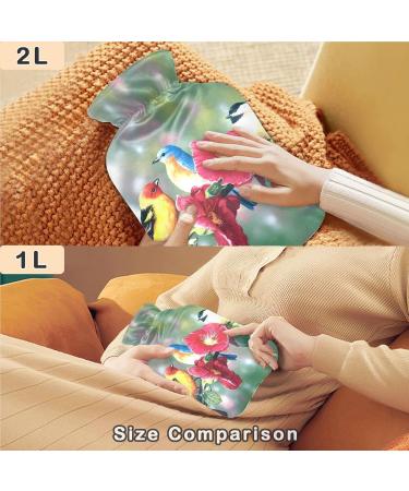 Naanle Flowers & Birds Heat Bottle | 1L Transparent Hot Water Bottle for Pain Relief | Hand & Foot Heating Bags | International Shipping Available - Buy Online on GoSupps.com
