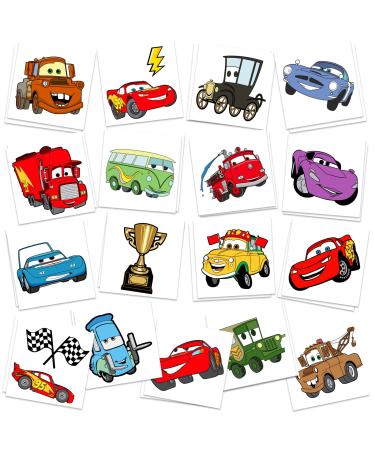 Cars Birthday Party Supplies  34Pcs Temporary Tattoos Party Favors Gifts  Removable Fake Tattoo Stickers for Goody Bag Treat Bag Stuff for Cars Birthday Decorations