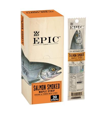 EPIC Smoked Salmon Strips, Wild Caught, Paleo Friendly, 0.8 Ounce (Pack of 20)