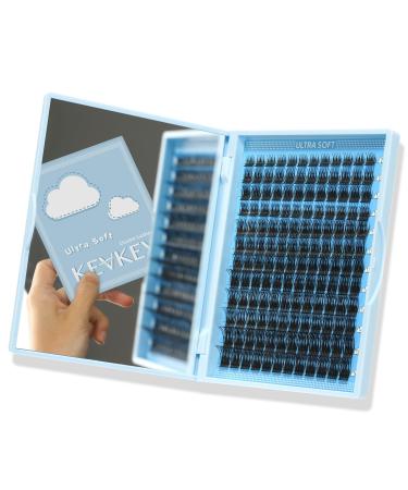 KevKev Individual Eyelashes Cluster Lashes Flat Style Lash Clusters 144 Pcs Wispy Lashes Individual Cluster Eyelash Extensions Thin Band & Soft (Taffee C-8-16mix) C-8-16mix Taffee