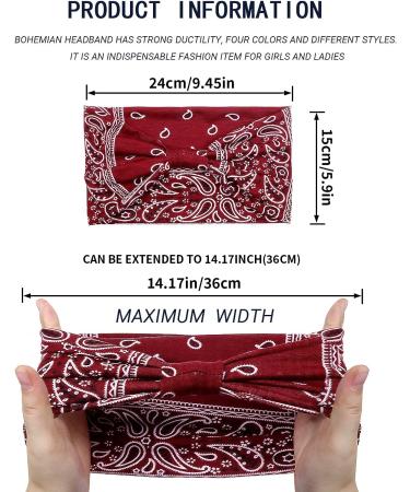 Kavya 6 PCs Wide Elastic Boho Headband Set for Women - Soft Leopard Print Hair Accessories for Yoga & Sports - Multi-Colored Hair Bands - Buy Online on GoSupps.com