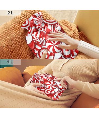 Hot Water Bottle with Cover 2L - Large Pain Relief Solution | White/Red | International Shipping - Buy Online on GoSupps.com