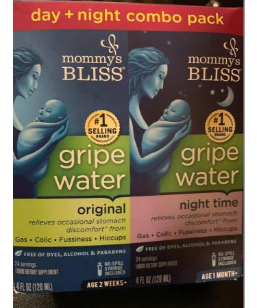 Mommy's Bliss Gripe Water for Babies with Gas Colic or Stomach Discomfort Day & Night Combo