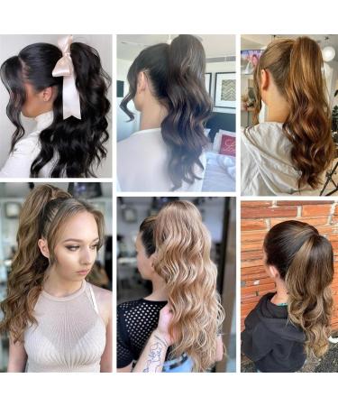 Ponytail Extensions Long Wavy Ponytail Extension 24 Inch Claw Clip Pony Tail Hairpiece Claw Clip in Synthetic Long Wave Ponytail Hair Extainson for Women Girls for Women (Color : Dark black Size : 24inches Dark black - Buy Online on GoSupps.com
