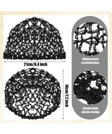 MTLEE 4-Piece Women's Hair Net Snood Set - Pearl Crochet Mesh Hair Wrap for Sleeping - Buy Online on GoSupps.com