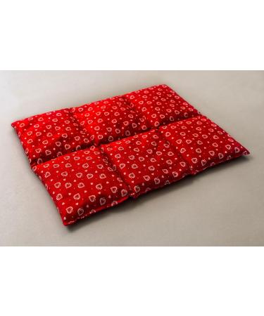 Large 40x30cm Grape Seed Pillow | 6-Chamber Design | Heat & Cold Therapy | Hearts Red Color - Buy Online on GoSupps.com