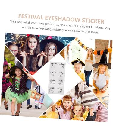 Healeved 4 Pairs Halloween Eyeliner Stickers Red Eyeshadow Stickers Girl Stickers Face Decals Pvc Black - Buy Online on GoSupps.com