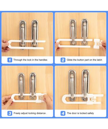 10 Pack Baby Sliding Cabinet Locks - Vmaisi U Shaped Child Safety Locks - Adjustable & Childproof Latches for Kitchen Bathroom Cupboards - White - Buy Online on GoSupps.com