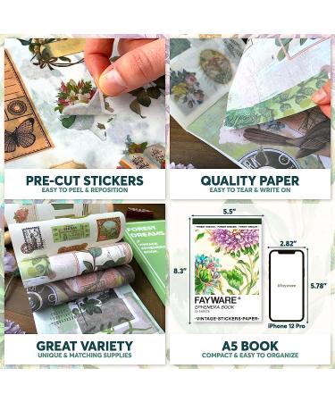 FAYWARE Washi Vintage Stickers and Papers - Botanical Ephemera for Scrapbooking and Journaling | 453 Stickers, 20 Papers | Forest Dreams - Buy Online on GoSupps.com