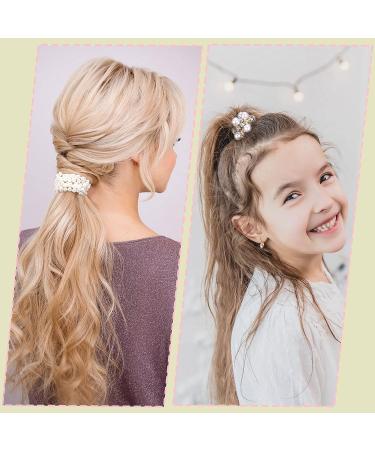Noverlife 5PCS Pearl Hair Ties - Crystal Rhinestone Ponytail Holder Ropes for Women & Girls - Buy Online on GoSupps.com
