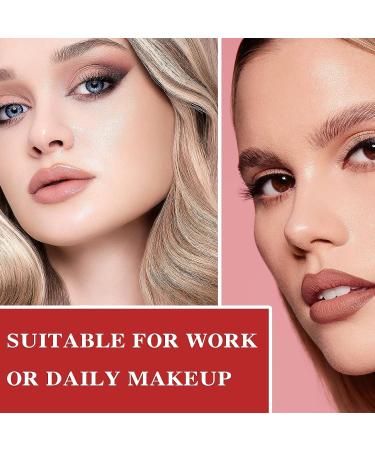 LZYLLS 2 in 1 Matte Lipstick & Liquid Lipstick Set - Waterproof, Long Wear, Non-Stick Cup, Nude Lip Makeup Gift for Women - Matte Velvet Lip Gloss (01) - Buy Online on GoSupps.com