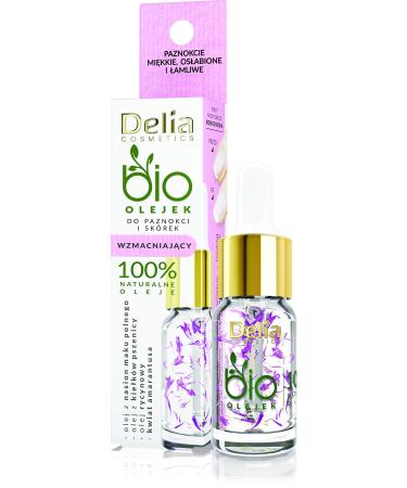 Delia Cosmetics - Stronging Bio Oil for Nails & Nail skin - moisturizing regenerating - shine for damaged nails - after hybrid manicure - 100% natural oils - Amaranth flower - 10ml