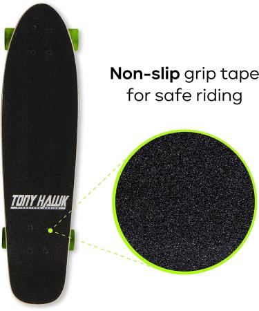 Tony Hawk 31 Complete Cruiser Skateboard | 9-Ply Maple Deck for Cruising, Carving, Tricks, and Downhill | Slime Hawk Design - Buy Online on GoSupps.com