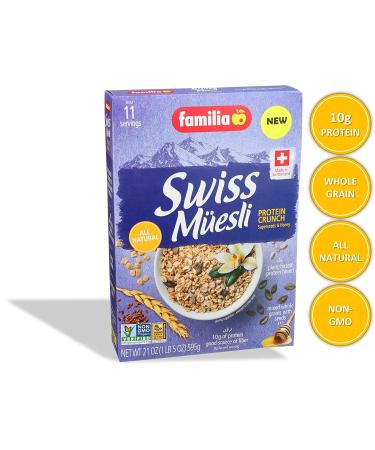 Familia Swiss Muesli Protein Crunch with Superseeds & Honey 21oz (Pack of 6) - 6 Pack Protein Crunch Oats - Buy Online on GoSupps.com