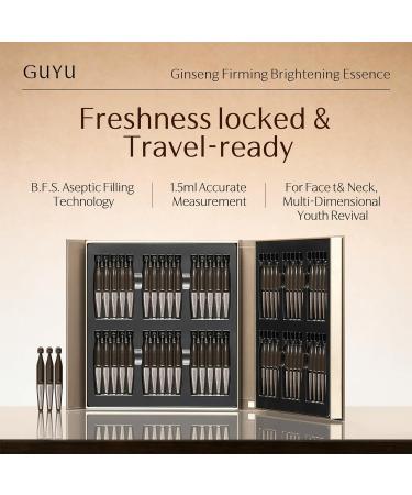 Ginseng Anti-Aging Serum for Face | GUYU Christmas Gift Essence Book | Single-Use Ampoule | Peptides Hyaluronic Acid Panthenol Beta Glucan |for Firming Smoothing Lines Plumping (0.05 Fl Oz x 60pcs) Ginseng 60 Vials - Buy Online on GoSupps.com