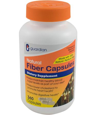 Guardian Fiber Capsules - 720 Count Natural Psyllium Husk Supplement (520mg per Capsule) - Fiber Pills - Buy Online on GoSupps.com