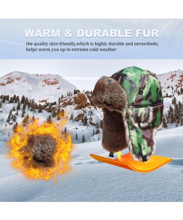 Jade.M.Lau Winter Trooper Trapper Hat - Unisex Russian Bomber Hat with Faux Fur & Ear Flap (Green, Small) - Buy Online on GoSupps.com