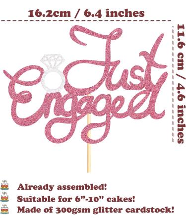 Sotpot 1 Pack Just Engaged Cake Topper Pink Glitter We're Engaged Cake Pick Engagement Party Decorations Bridal Engagement Wedding Cupcake Decoration Party Supplies - Buy Online on GoSupps.com