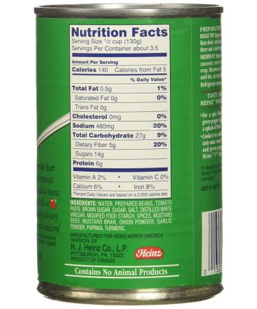 Heinz Vegetarian Beans in Tomato Sauce 16 oz 6 pk - Pack of 6 | Heinz Vegetarian Baked Beans - Buy Online on GoSupps.com