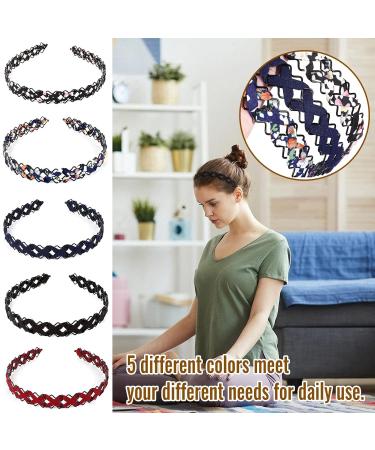Buy 5 Pcs Fashion Hollow Hair Ties | Non-Slip Woven Hair Bands for Women & Girls | Cute Hair Accessories for Daily Wear Sports & Travel - Buy Online on GoSupps.com