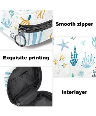 Sanitary Napkin Storage Bag Zipper Menstrual Cup Pouch Feminine Menstruation First Period Pads Holder for Girls Women Ladies Coral Sea Animals Multicoloured 17 - Buy Online on GoSupps.com