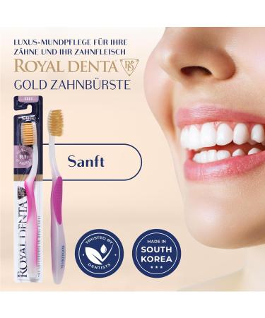 Royal Denta Nano Gold Toothbrush - Soft Pink | Premium Dental Care for Whiter Teeth & Healthier Gums - Buy Internationally - Buy Online on GoSupps.com