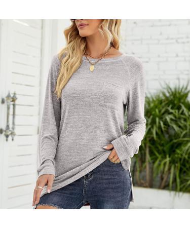 HAIBING Women Top Women Shirt Pullover Long Sleeve Raglan Sleeve for Daily Wear (S) Light Gray CH Light Gray - Buy Online on GoSupps.com