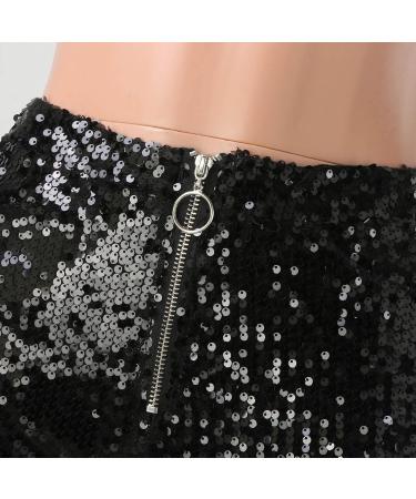 Duohropke Women's Metallic Hot Pants | High Waist Sequin Glitter Shorts for Dance Sport Disco & Carnival - XL Black - Buy Online on GoSupps.com