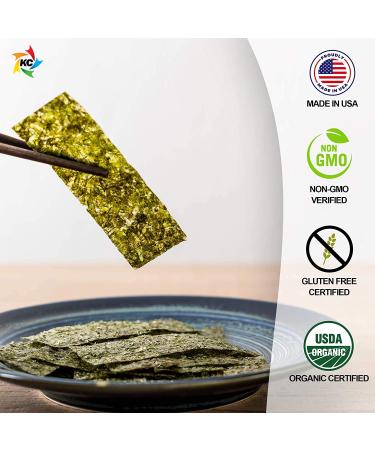 Organic Sweet 'N Spicy KIMNORI Seasoned Seaweed Snacks Sheets - 12 Individual Packs (4g each) | Premium Roasted Crispy Laver Kim Nori | 100% Natural & Delicious - Buy Online on GoSupps.com